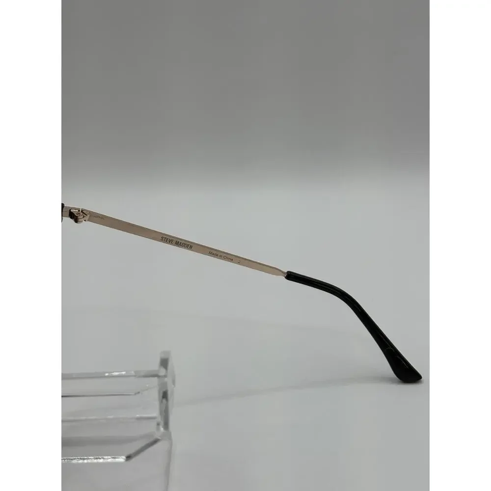 Steve Madden Round Sunglasses Black Gold Gradient Women